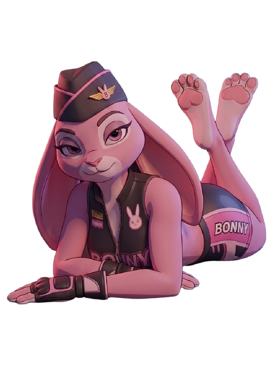 Bonny, the platform's rabbit mascot, wearing the house cap and vest